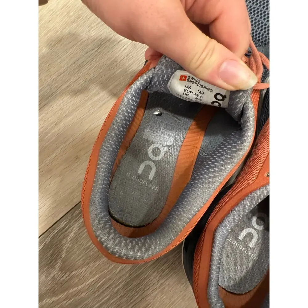 ON Cloud Mens Cloud Flyer size 9 orange and grey - Picture 7 of 12